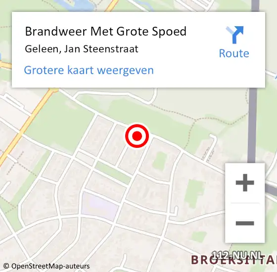 Locatie op kaart van de 112 melding: Brandweer Met Grote Spoed Naar Geleen, Jan Steenstraat op 18 november 2024 23:29