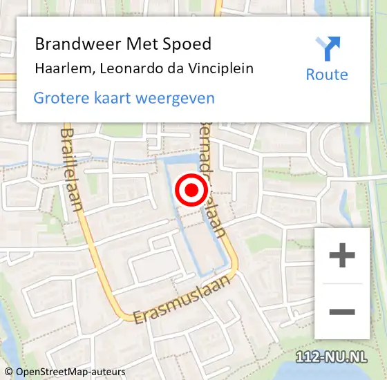 Locatie op kaart van de 112 melding: Brandweer Met Spoed Naar Haarlem, Leonardo da Vinciplein op 19 november 2024 00:02