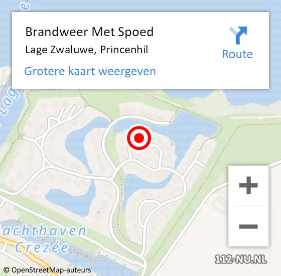 Locatie op kaart van de 112 melding: Brandweer Met Spoed Naar Lage Zwaluwe, Princenhil op 19 november 2024 00:58