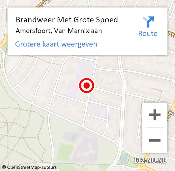 Locatie op kaart van de 112 melding: Brandweer Met Grote Spoed Naar Amersfoort, Van Marnixlaan op 19 november 2024 01:24