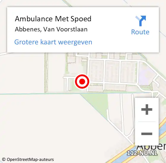 Locatie op kaart van de 112 melding: Ambulance Met Spoed Naar Abbenes, Van Voorstlaan op 19 november 2024 01:27