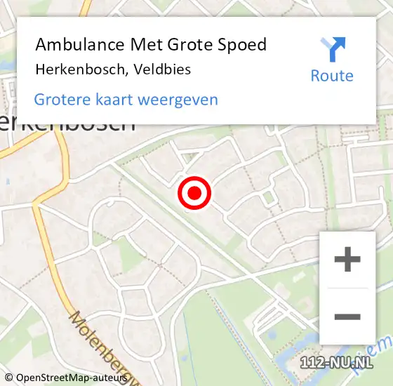 Locatie op kaart van de 112 melding: Ambulance Met Grote Spoed Naar Herkenbosch, Veldbies op 19 november 2024 01:27