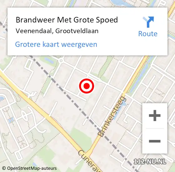 Locatie op kaart van de 112 melding: Brandweer Met Grote Spoed Naar Veenendaal, Grootveldlaan op 19 november 2024 03:16