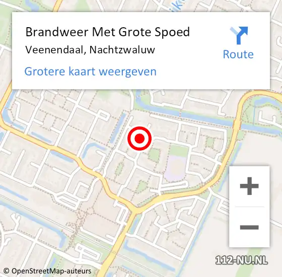 Locatie op kaart van de 112 melding: Brandweer Met Grote Spoed Naar Veenendaal, Nachtzwaluw op 19 november 2024 03:36