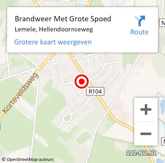 Locatie op kaart van de 112 melding: Brandweer Met Grote Spoed Naar Lemele, Hellendoornseweg op 19 november 2024 05:03