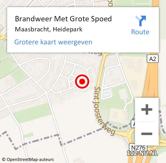 Locatie op kaart van de 112 melding: Brandweer Met Grote Spoed Naar Maasbracht, Heidepark op 19 november 2024 06:59