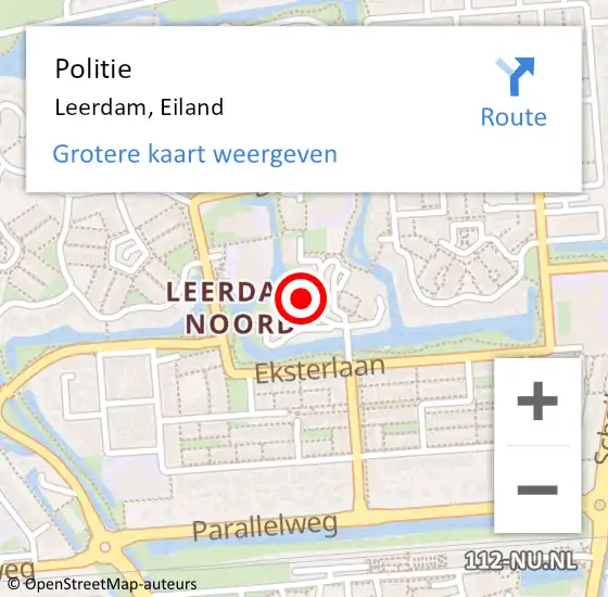 Locatie op kaart van de 112 melding: Politie Leerdam, Eiland op 19 november 2024 07:27