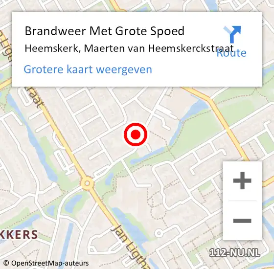 Locatie op kaart van de 112 melding: Brandweer Met Grote Spoed Naar Heemskerk, Maerten van Heemskerckstraat op 19 november 2024 08:04