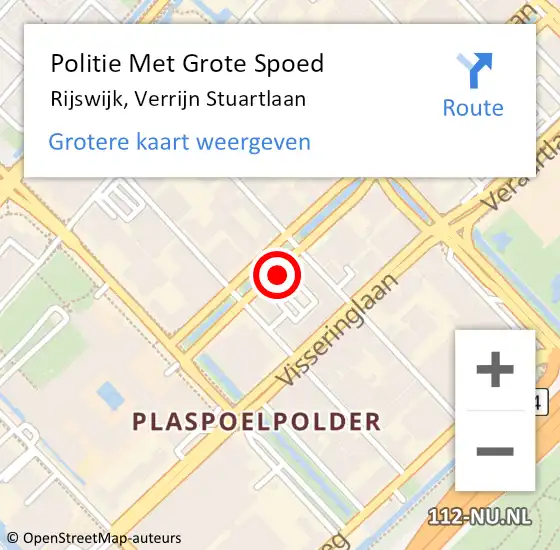 Locatie op kaart van de 112 melding: Politie Met Grote Spoed Naar Rijswijk, Verrijn Stuartlaan op 19 november 2024 08:33