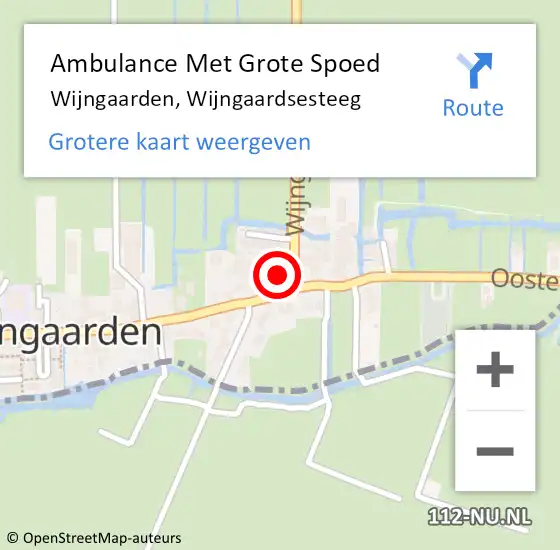 Locatie op kaart van de 112 melding: Ambulance Met Grote Spoed Naar Wijngaarden, Wijngaardsesteeg op 19 november 2024 09:07