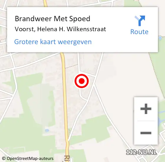 Locatie op kaart van de 112 melding: Brandweer Met Spoed Naar Voorst, Helena H. Wilkensstraat op 19 november 2024 09:13