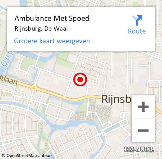 Locatie op kaart van de 112 melding: Ambulance Met Spoed Naar Rijnsburg, De Waal op 19 november 2024 09:17