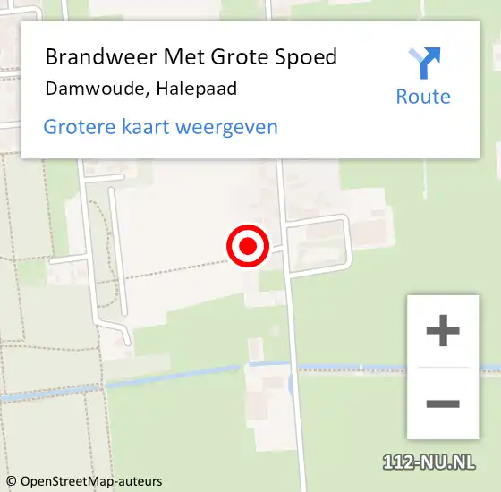 Locatie op kaart van de 112 melding: Brandweer Met Grote Spoed Naar Damwoude, Halepaad op 19 november 2024 09:25