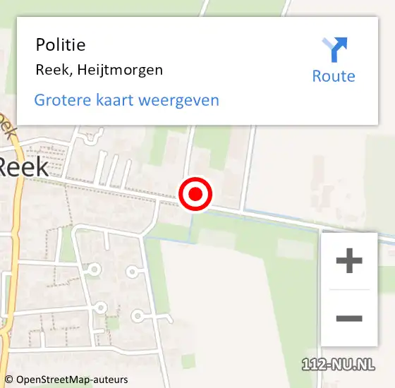 Locatie op kaart van de 112 melding: Politie Reek, Heijtmorgen op 19 november 2024 09:50