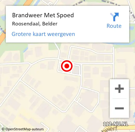 Locatie op kaart van de 112 melding: Brandweer Met Spoed Naar Roosendaal, Belder op 19 november 2024 09:52