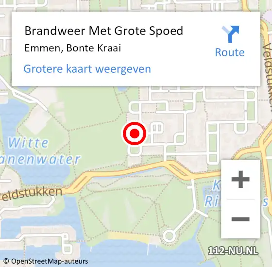 Locatie op kaart van de 112 melding: Brandweer Met Grote Spoed Naar Emmen, Bonte Kraai op 19 november 2024 10:04