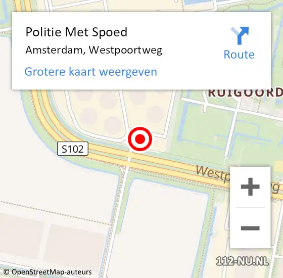 Locatie op kaart van de 112 melding: Politie Met Spoed Naar Amsterdam, Westpoortweg op 19 november 2024 10:09