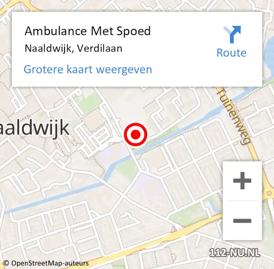 Locatie op kaart van de 112 melding: Ambulance Met Spoed Naar Naaldwijk, Verdilaan op 19 november 2024 10:13