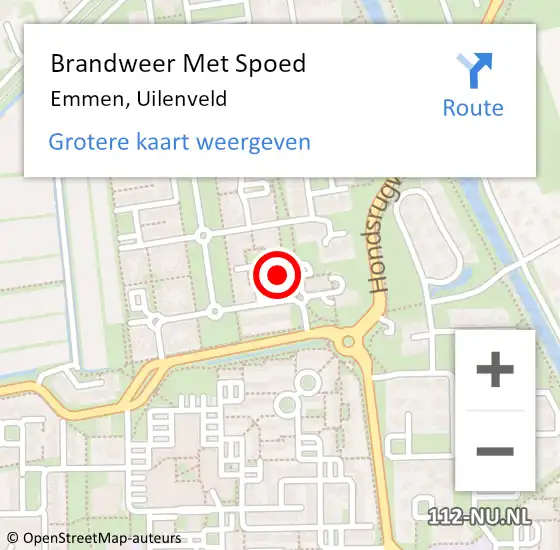 Locatie op kaart van de 112 melding: Brandweer Met Spoed Naar Emmen, Uilenveld op 19 november 2024 10:17