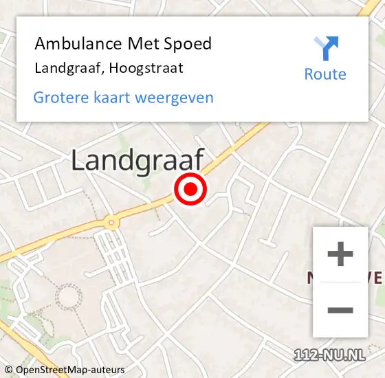 Locatie op kaart van de 112 melding: Ambulance Met Spoed Naar Landgraaf, Hoogstraat op 27 oktober 2014 13:55