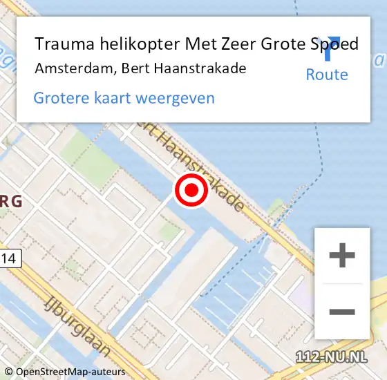 Locatie op kaart van de 112 melding: Trauma helikopter Met Zeer Grote Spoed Naar Amsterdam, Bert Haanstrakade op 19 november 2024 10:44