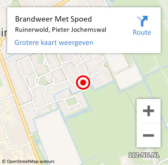 Locatie op kaart van de 112 melding: Brandweer Met Spoed Naar Ruinerwold, Pieter Jochemswal op 19 november 2024 10:56