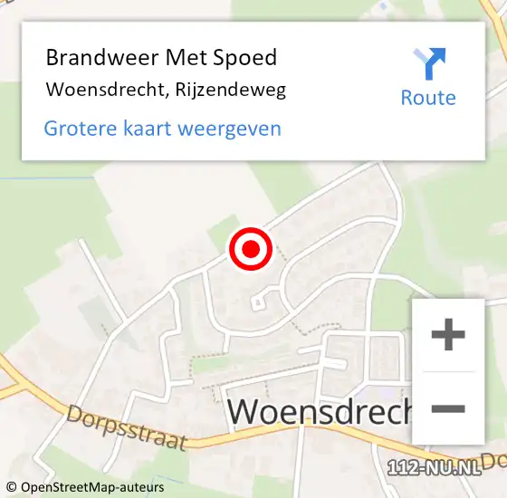 Locatie op kaart van de 112 melding: Brandweer Met Spoed Naar Woensdrecht, Rijzendeweg op 19 november 2024 11:02