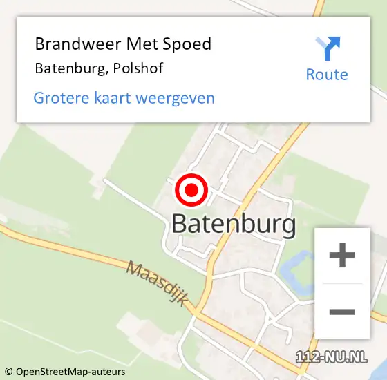 Locatie op kaart van de 112 melding: Brandweer Met Spoed Naar Batenburg, Polshof op 19 november 2024 11:15