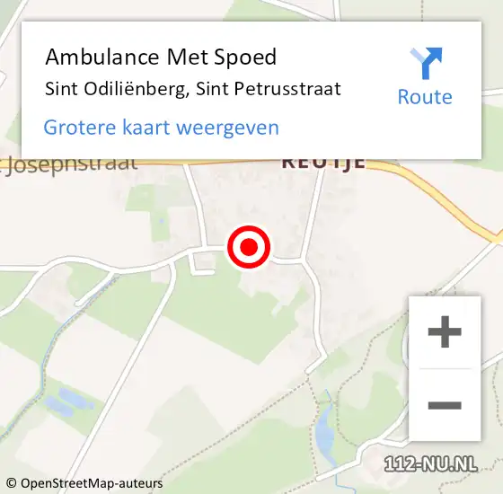 Locatie op kaart van de 112 melding: Ambulance Met Spoed Naar Sint Odiliënberg, Sint Petrusstraat op 19 november 2024 11:30