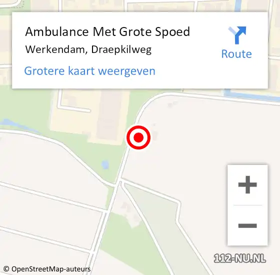 Locatie op kaart van de 112 melding: Ambulance Met Grote Spoed Naar Werkendam, Draepkilweg op 19 november 2024 11:44