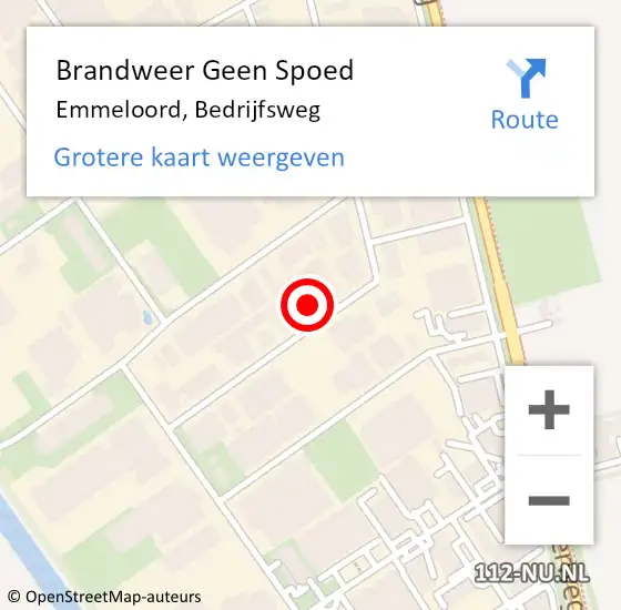 Locatie op kaart van de 112 melding: Brandweer Geen Spoed Naar Emmeloord, Bedrijfsweg op 19 november 2024 11:58