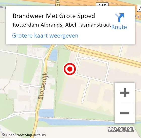 Locatie op kaart van de 112 melding: Brandweer Met Grote Spoed Naar Rotterdam Albrands, Abel Tasmanstraat op 19 november 2024 12:16