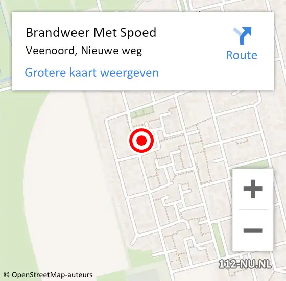 Locatie op kaart van de 112 melding: Brandweer Met Spoed Naar Veenoord, Nieuwe weg op 19 november 2024 12:27