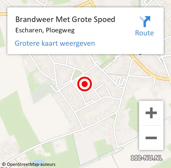 Locatie op kaart van de 112 melding: Brandweer Met Grote Spoed Naar Escharen, Ploegweg op 19 november 2024 12:46