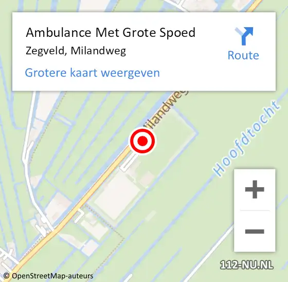 Locatie op kaart van de 112 melding: Ambulance Met Grote Spoed Naar Zegveld, Milandweg op 19 november 2024 13:32