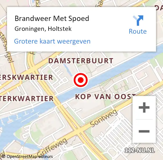 Locatie op kaart van de 112 melding: Brandweer Met Spoed Naar Groningen, Holtstek op 19 november 2024 13:42