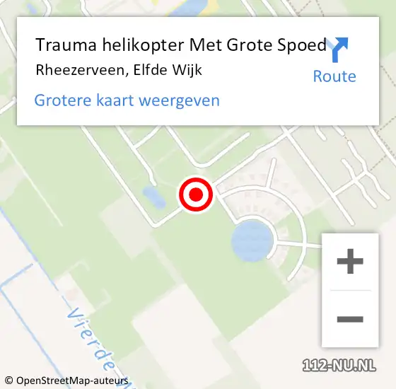 Locatie op kaart van de 112 melding: Trauma helikopter Met Grote Spoed Naar Rheezerveen, Elfde Wijk op 19 november 2024 13:58