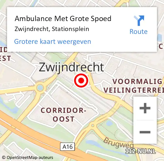 Locatie op kaart van de 112 melding: Ambulance Met Grote Spoed Naar Zwijndrecht, Stationsplein op 19 november 2024 14:07