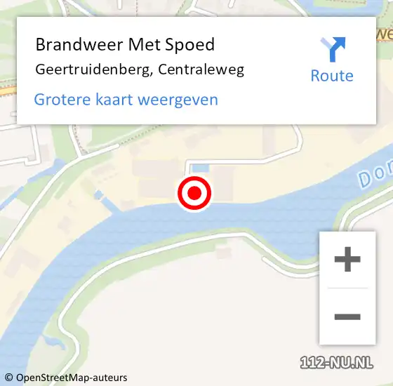 Locatie op kaart van de 112 melding: Brandweer Met Spoed Naar Geertruidenberg, Centraleweg op 19 november 2024 14:35