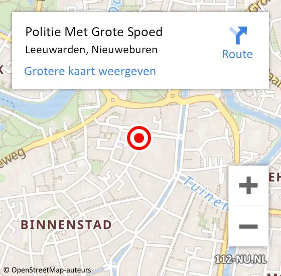 Locatie op kaart van de 112 melding: Politie Met Grote Spoed Naar Leeuwarden, Nieuweburen op 19 november 2024 14:47