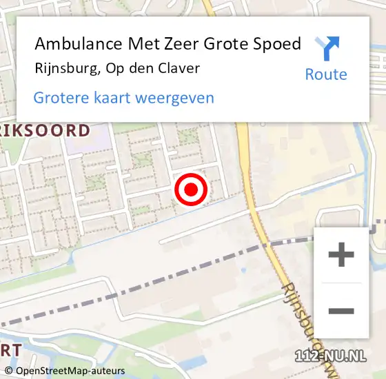 Locatie op kaart van de 112 melding: Ambulance Met Zeer Grote Spoed Naar Rijnsburg, Op den Claver op 19 november 2024 15:43