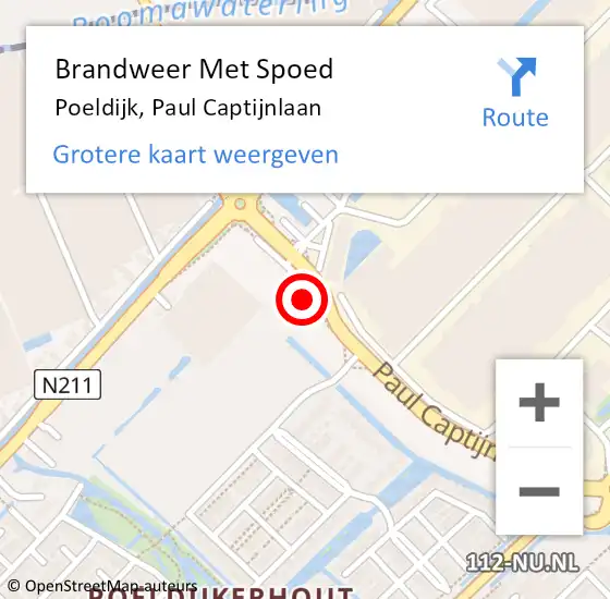 Locatie op kaart van de 112 melding: Brandweer Met Spoed Naar Poeldijk, Paul Captijnlaan op 19 november 2024 16:26