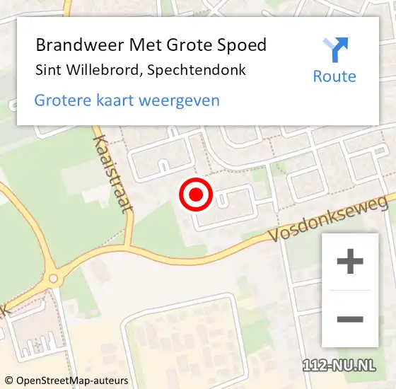 Locatie op kaart van de 112 melding: Brandweer Met Grote Spoed Naar Sint Willebrord, Spechtendonk op 19 november 2024 16:39