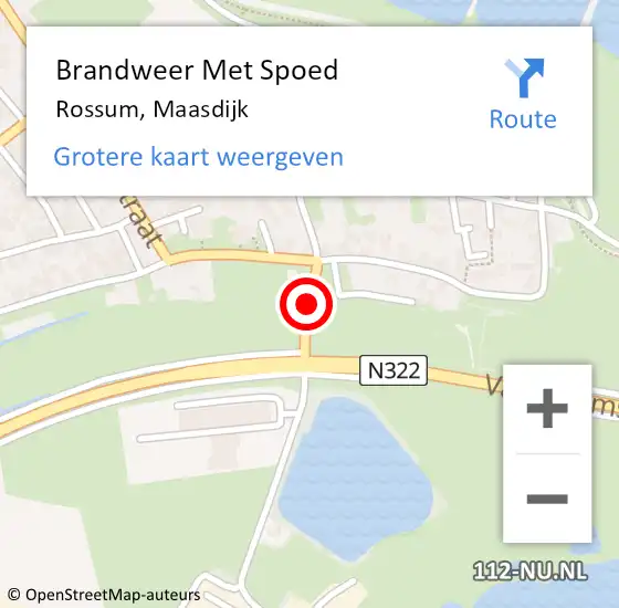 Locatie op kaart van de 112 melding: Brandweer Met Spoed Naar Rossum, Maasdijk op 19 november 2024 16:51