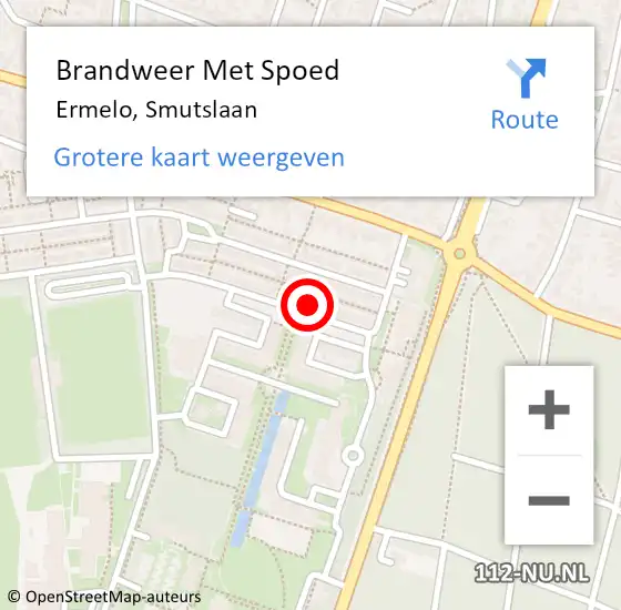 Locatie op kaart van de 112 melding: Brandweer Met Spoed Naar Ermelo, Smutslaan op 19 november 2024 17:18