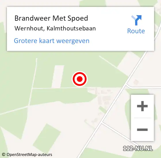 Locatie op kaart van de 112 melding: Brandweer Met Spoed Naar Wernhout, Kalmthoutsebaan op 19 november 2024 17:32