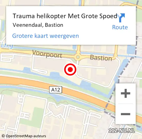 Locatie op kaart van de 112 melding: Trauma helikopter Met Grote Spoed Naar Veenendaal, Bastion op 19 november 2024 17:57