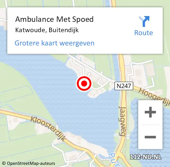 Locatie op kaart van de 112 melding: Ambulance Met Spoed Naar Katwoude, Buitendijk op 19 november 2024 18:13