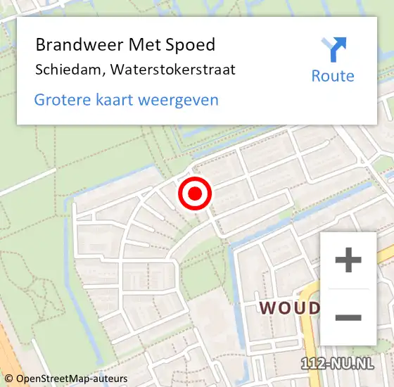 Locatie op kaart van de 112 melding: Brandweer Met Spoed Naar Schiedam, Waterstokerstraat op 19 november 2024 18:45