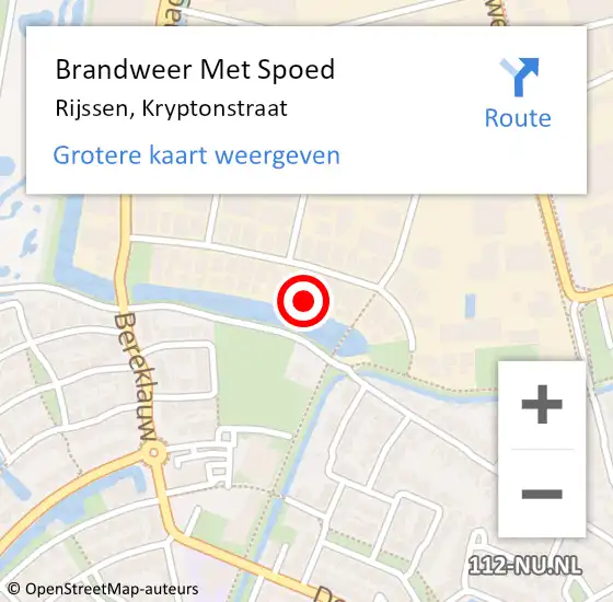 Locatie op kaart van de 112 melding: Brandweer Met Spoed Naar Rijssen, Kryptonstraat op 19 november 2024 20:24